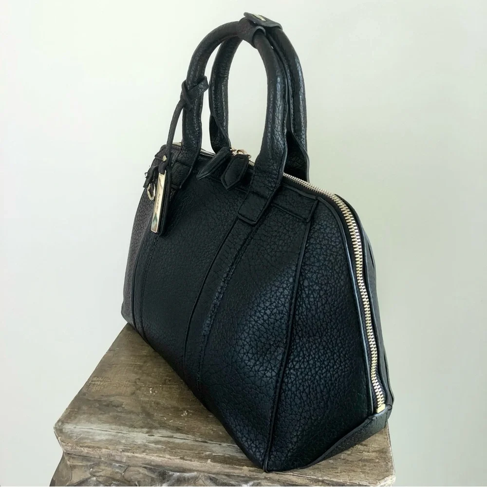 Kenzie Bag Black Tote Shoulder Gold-Tone Faux Leather Strap Medium Crossbody - Picture 2 of 16